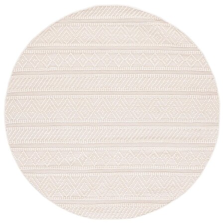 Safavieh 6 x 6 ft. Round Natural Rug; Ivory & Beige NAT338A-6R